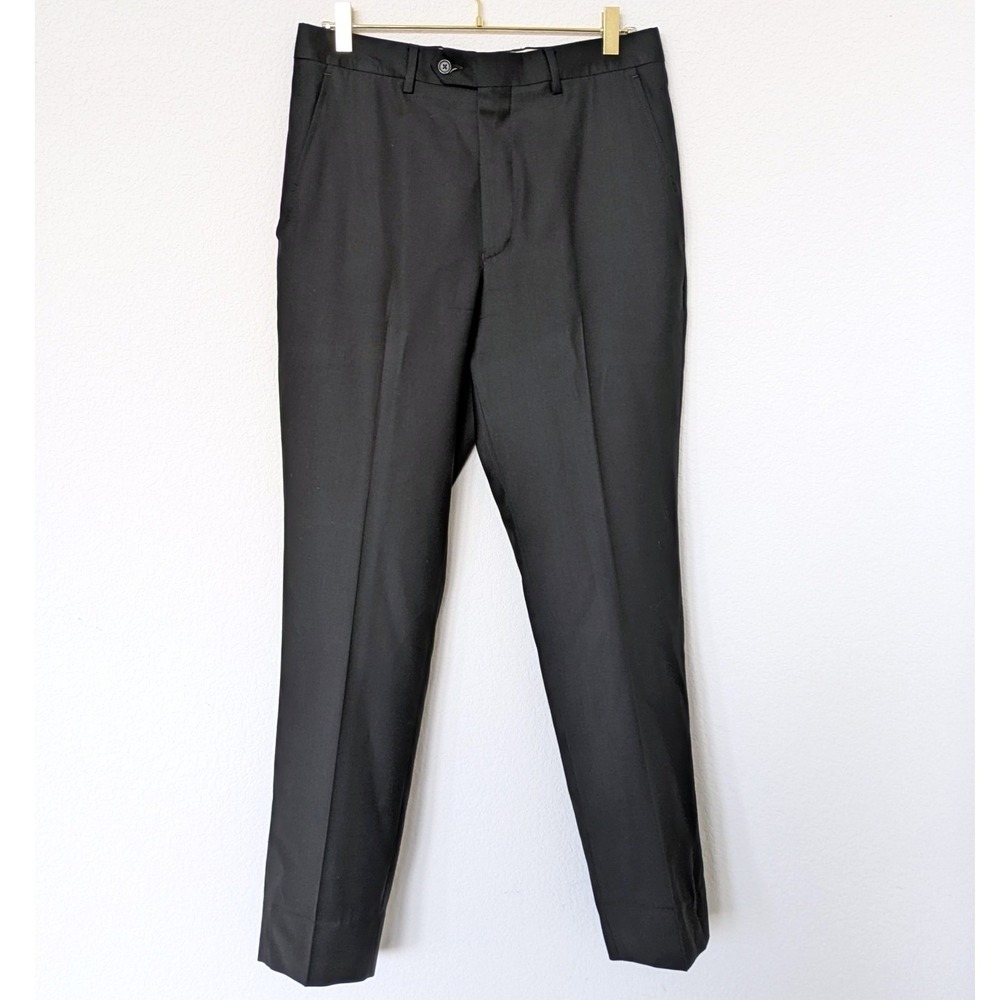 Santorelli Romeo Luxury Serge Trousers Mens 32 Black Virgin Wool Italy